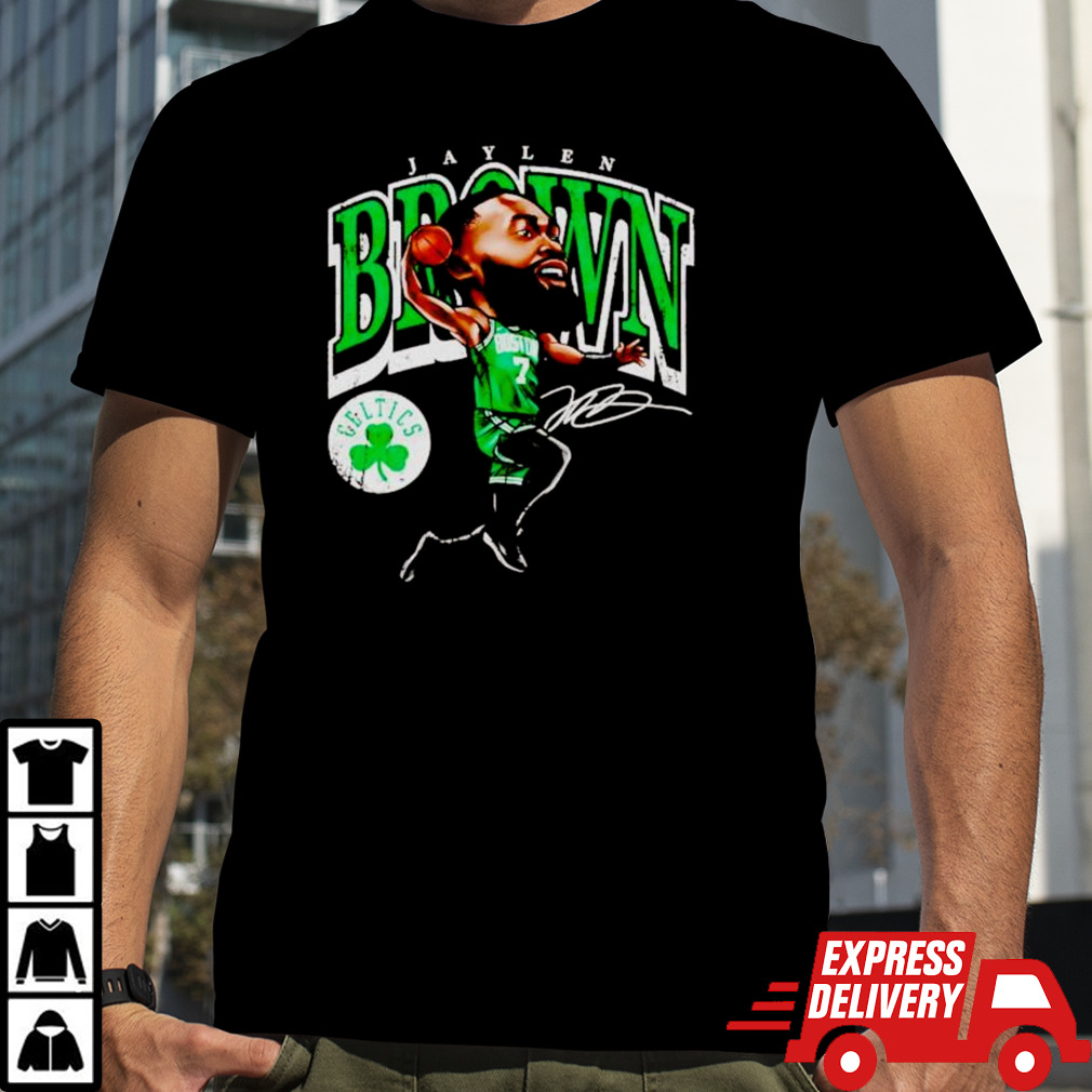 Jaylen Brown Boston Celtics signature cartoon shirt