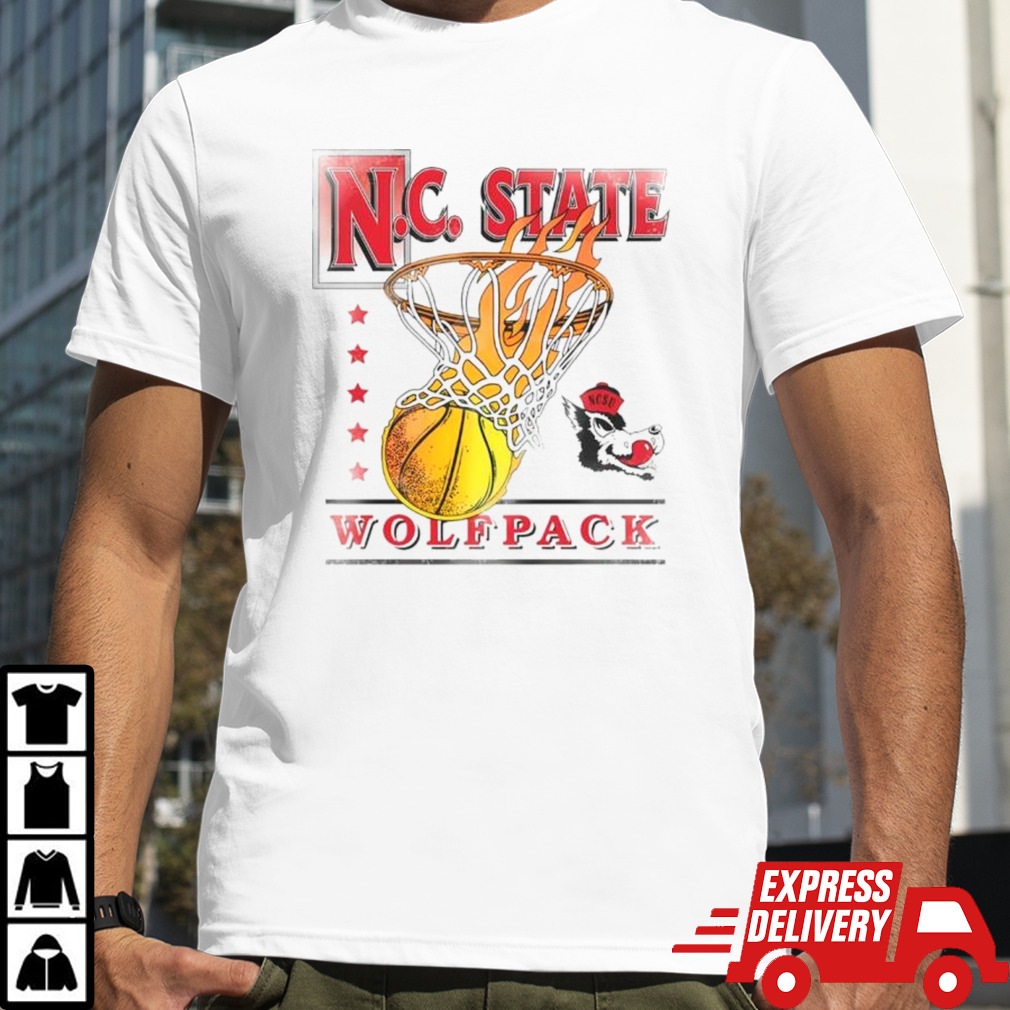 NC State Wolfpack basketball net fire shirt