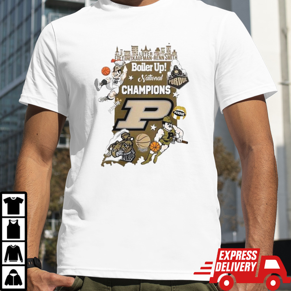 Boiler Up National Champions Purdue Boilermakers Players City Skyline 2024 Shirt