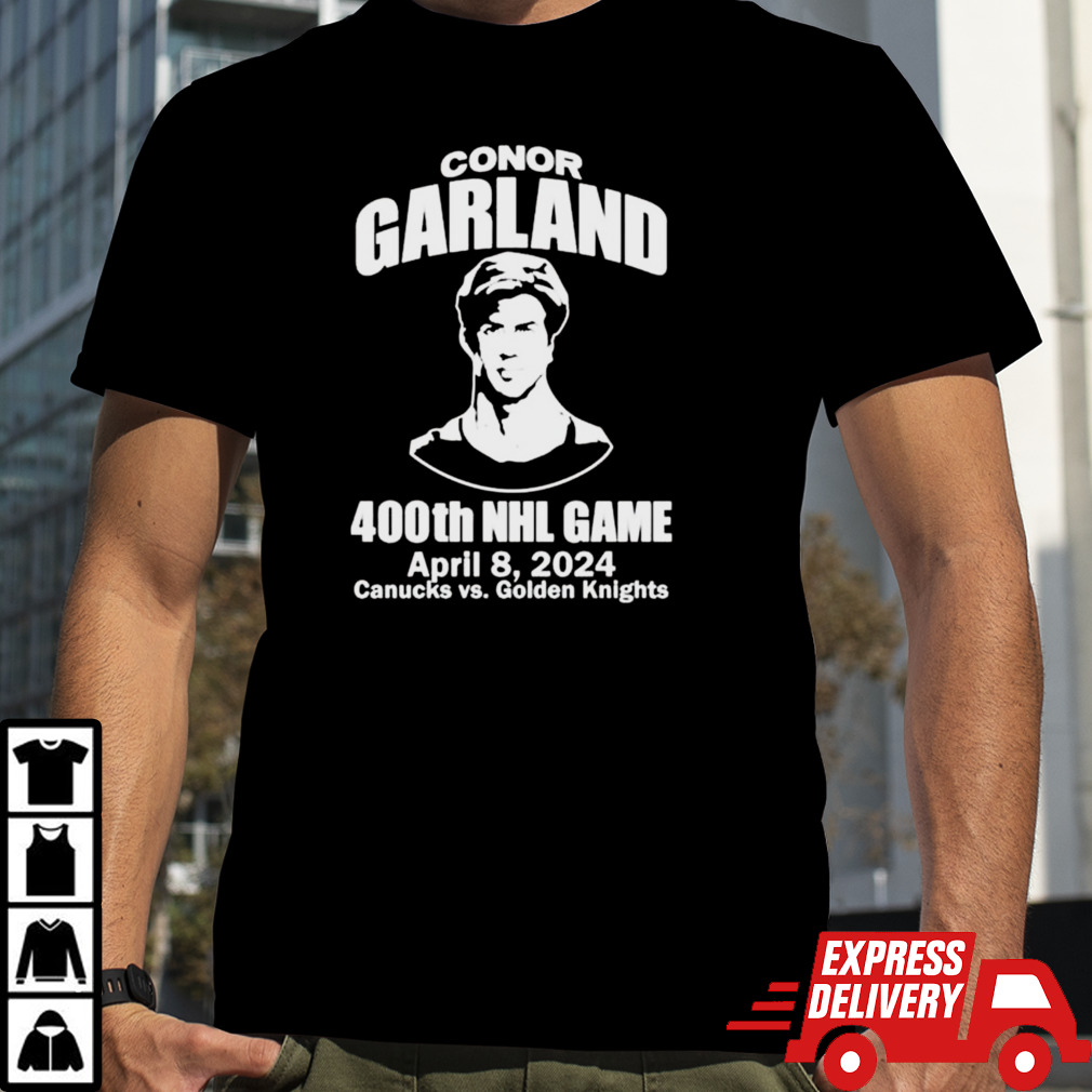 Conor Garland 400th NHL game Canucks vs Golden Knights shirt