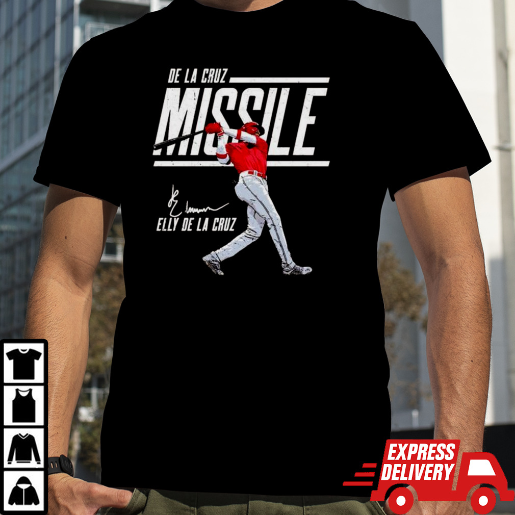 De La Cruz missile Elly De La Cruz Cincinnati Reds signature shirt