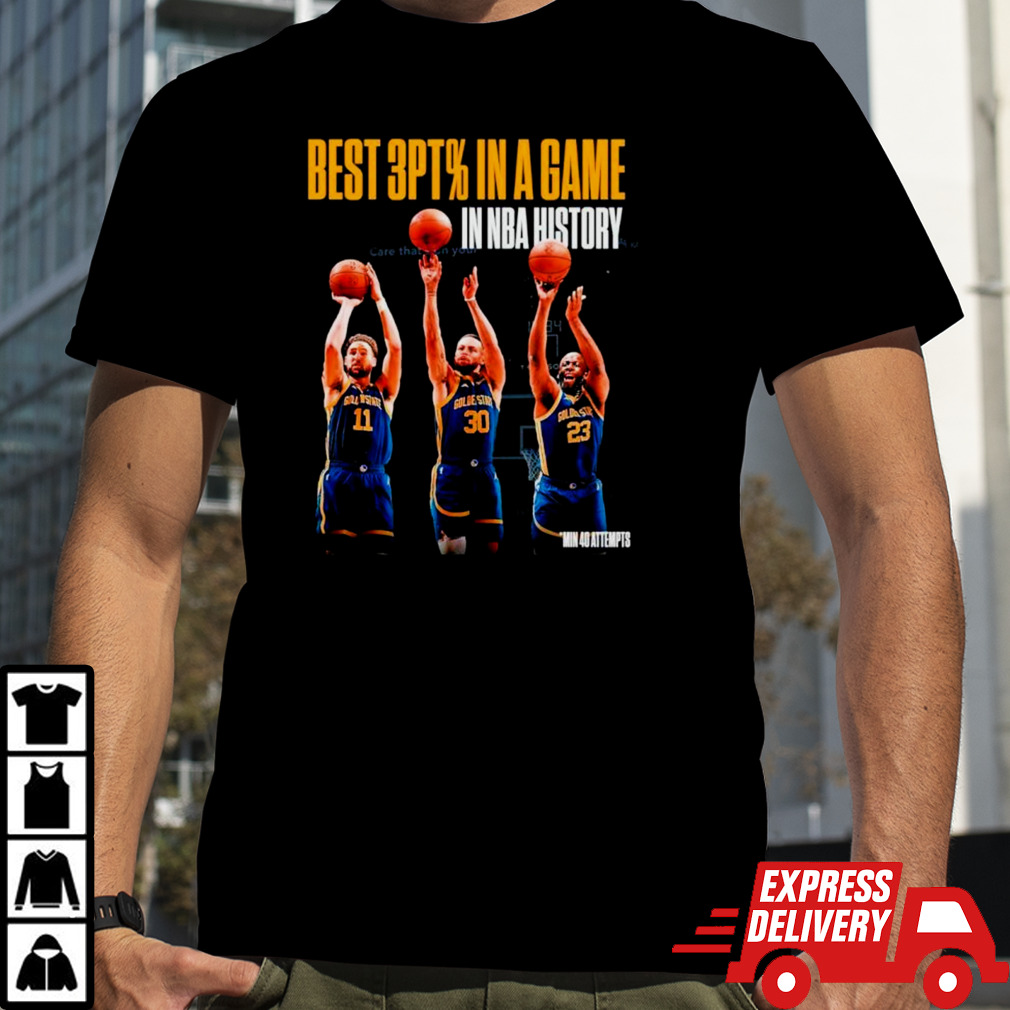 Golden State Warriors best 3pt % in a game in NBA history shirt