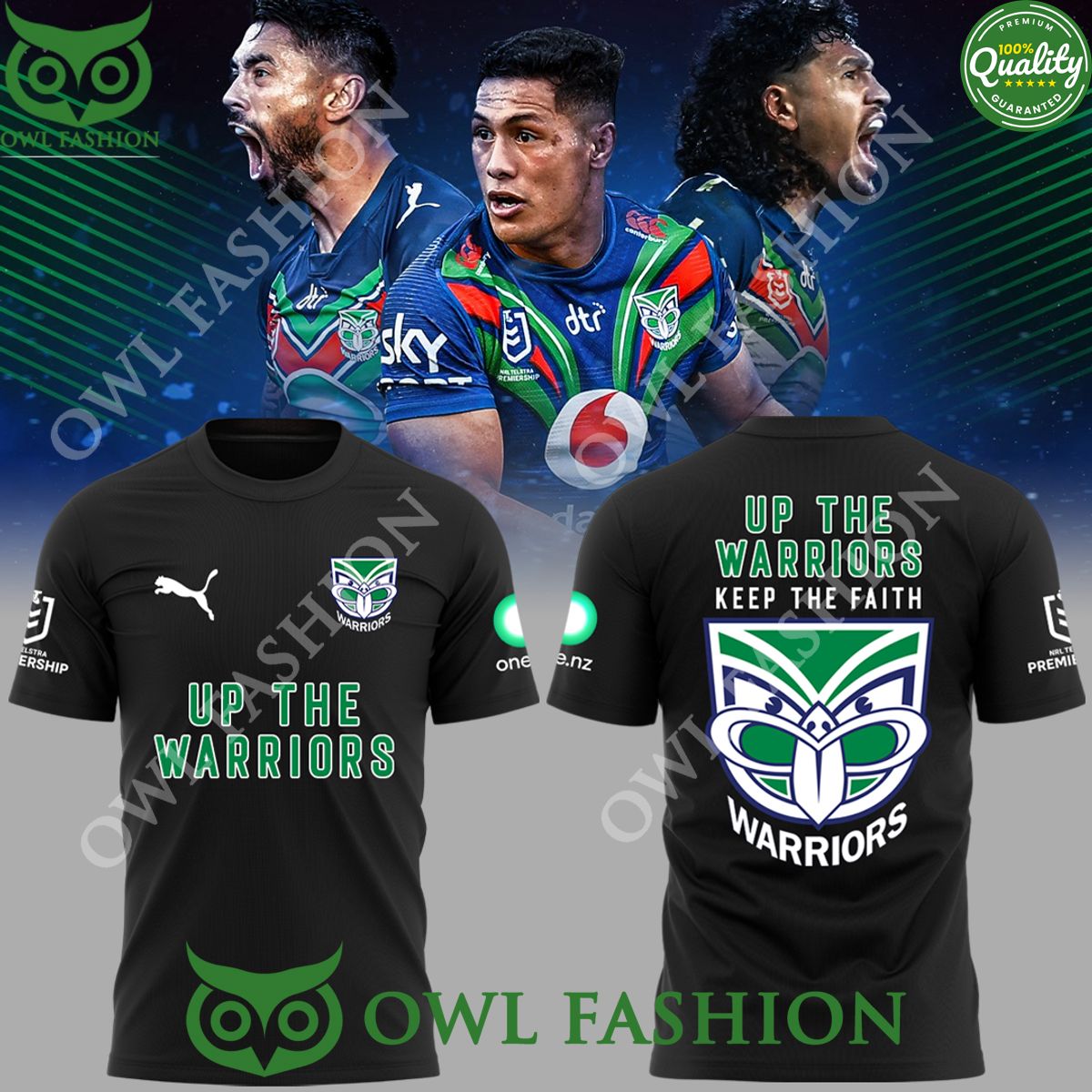 New Zealand Warriors Up The Wahs NRL t shirt printed 3D