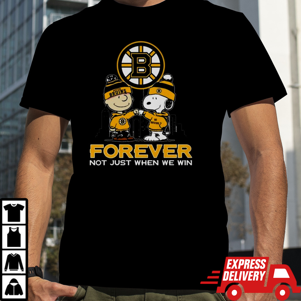 Snoopy Charlie Brown Boston Bruins Forever Not Just When We Win Skyline Shirt