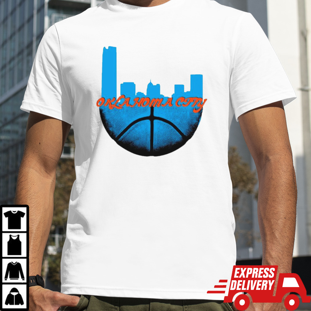 Oklahoma city basketball skyline shirt