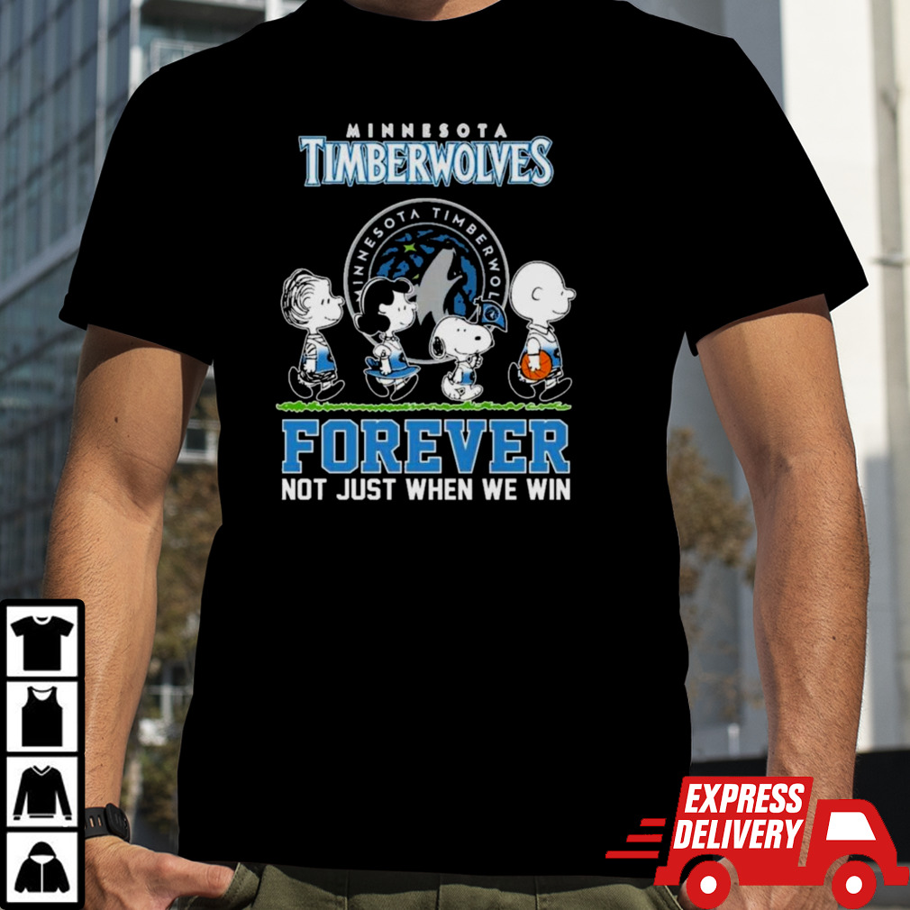 Peanuts Characters Abbey Road Minnesota Timberwolves Forever Not Just When We Win Shirt