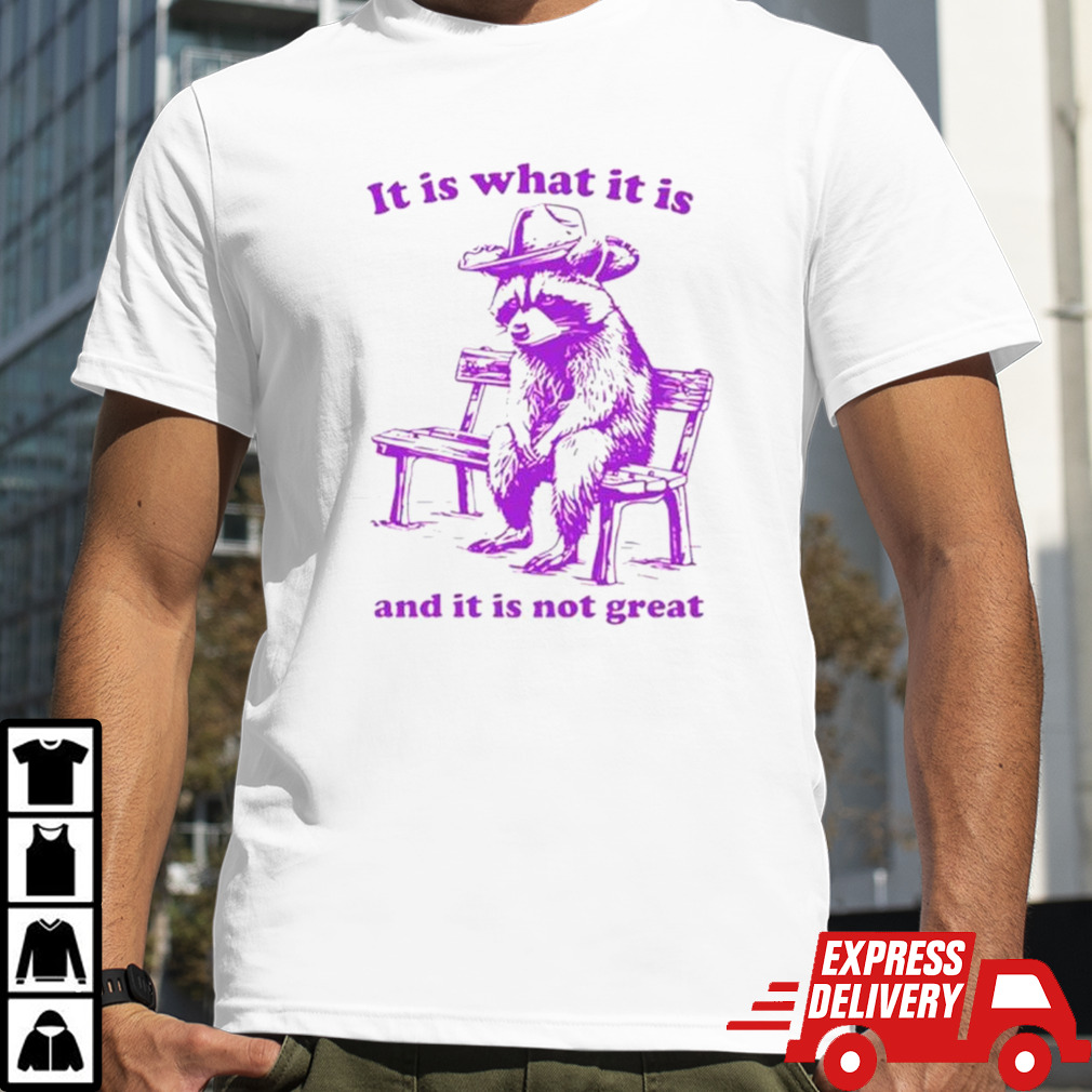 Raccoon cowboy it is what it is and it is not great shirt