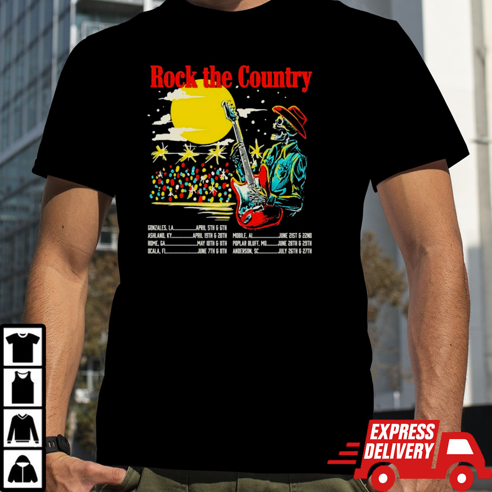 Skeleton rock the country shirt