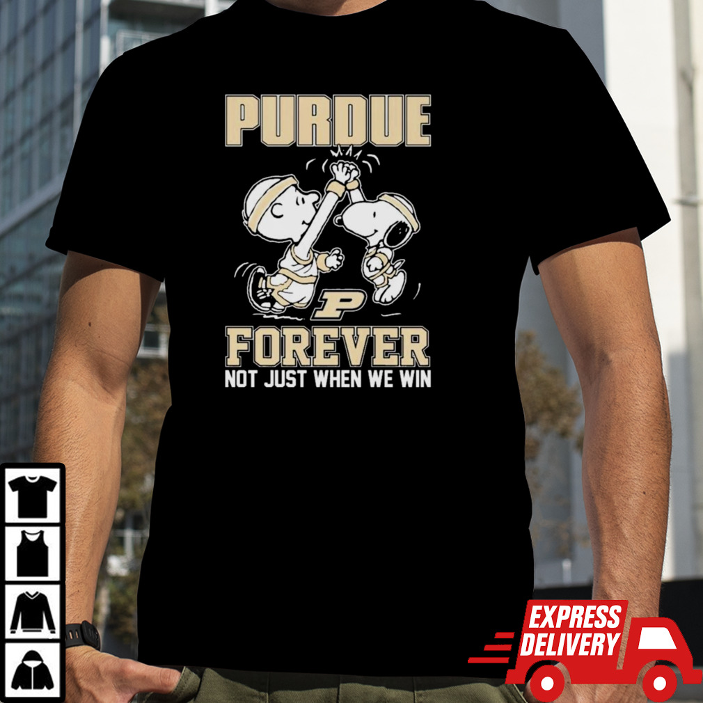 Snoopy And Charlie Brown High Five Purdue Men’s Basketball Forever Not Just When We Win Shirt