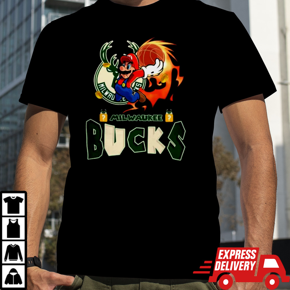 Super Mario X Milwaukee Bucks 2024 T-shirt