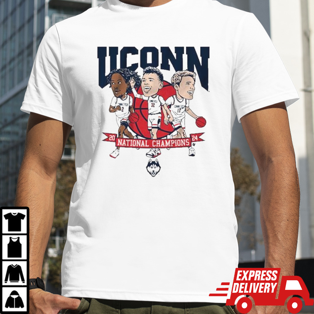 UConn Huskies MBB 2024 National Champions Caricatures Shirt