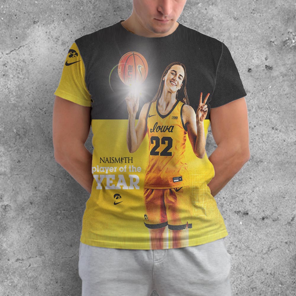 Caitlin Clark 22 Is The 2024 Naismith Trophy Winner Iowa Hawkeyes WBB All Over Print Shirts