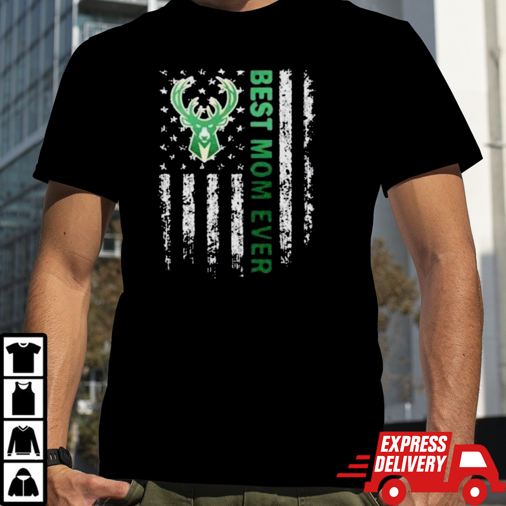 Milwaukee Bucks Best Mom Ever American Flag Happy Mother’s Day Shirt