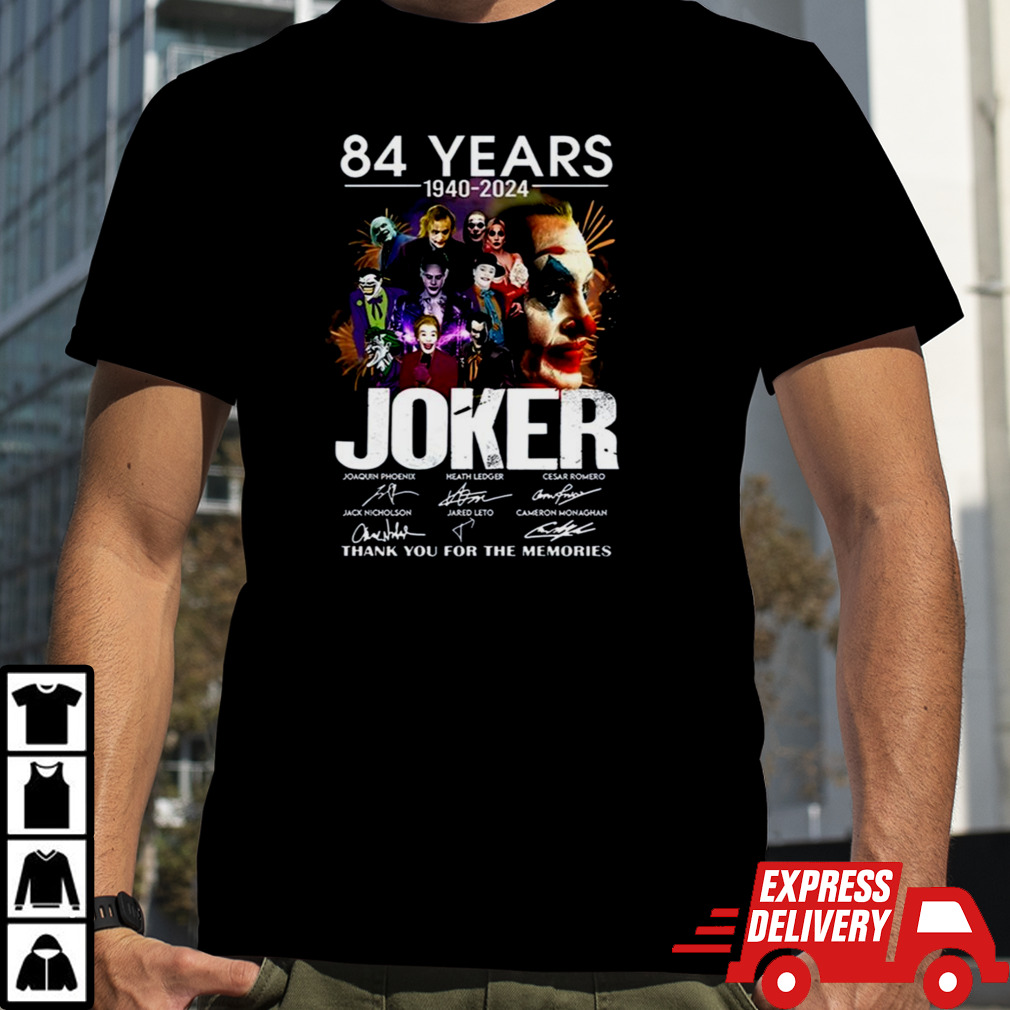 84 Years 1980-2024 Joker Thank You For The Memories Signatures Shirt