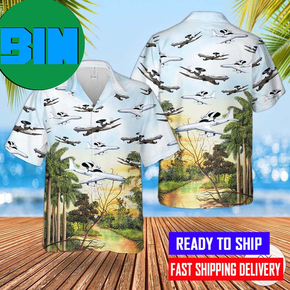 Air Force Boeing E-3 Sentry Hawaiian Shirt 8624