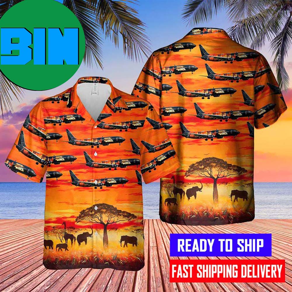 Alaska Airlines UNCF Our Commitment Boeing 737-990ER Hawaiian Shirt 2387