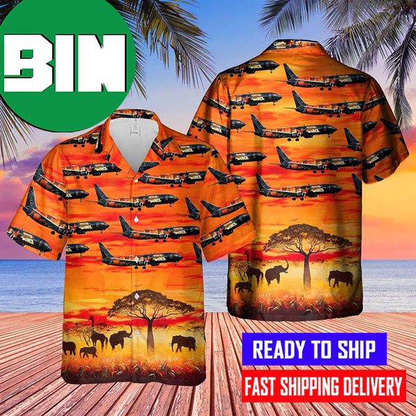 Alaska Airlines UNCF Our Commitment Boeing 737-990ER Hawaiian Shirt