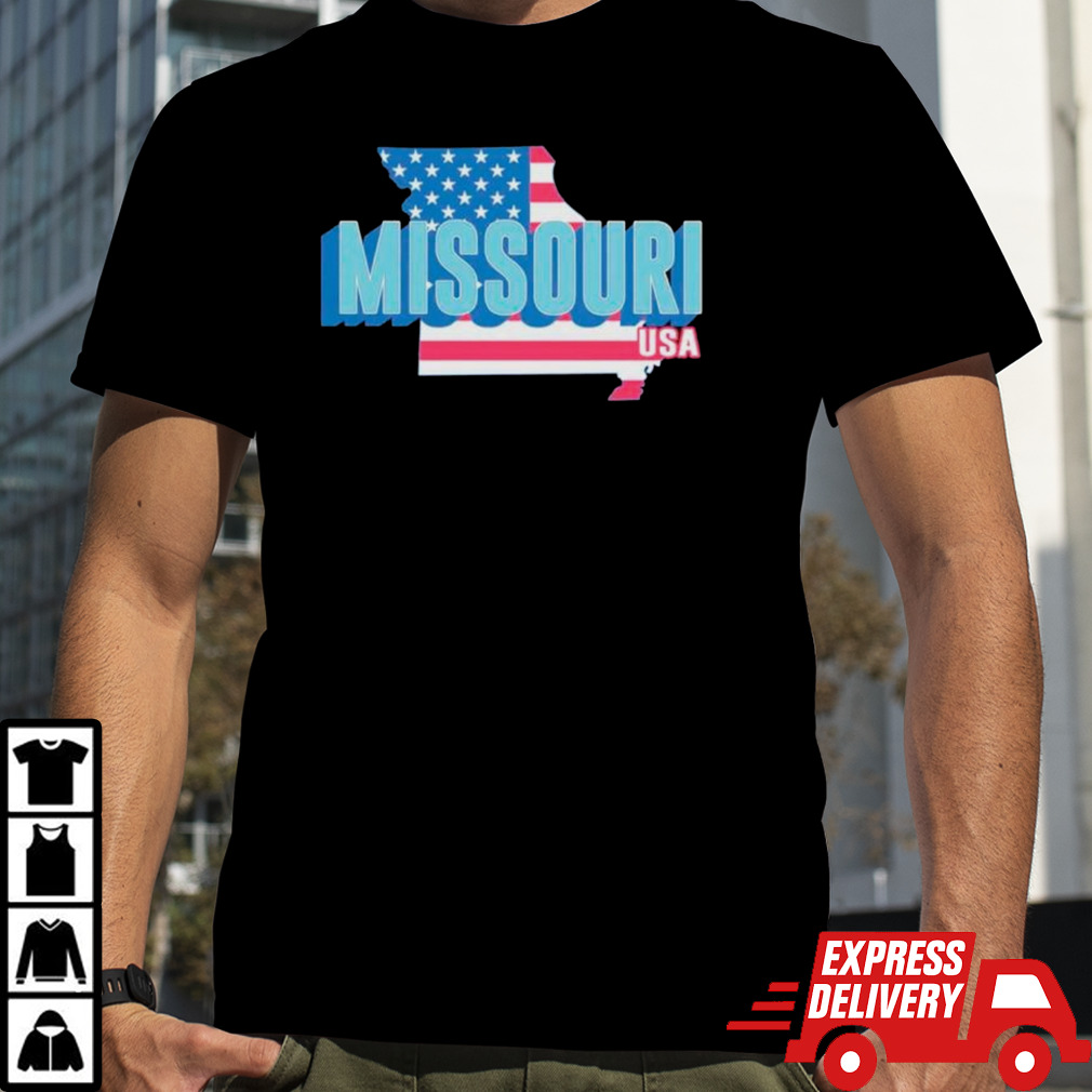 Missouri map USA flag shirt