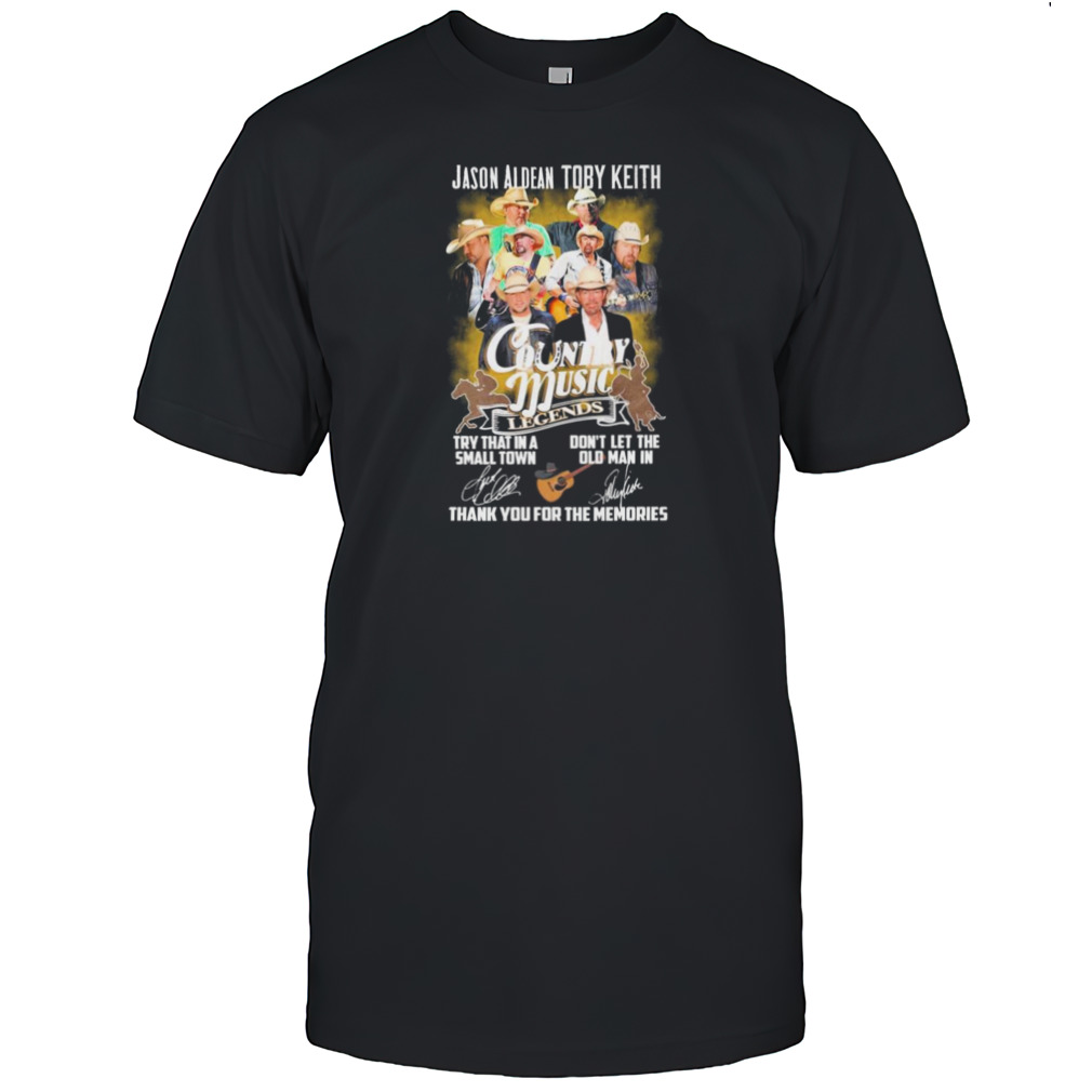 Jason Aldean And Toby Keith Country Music Legends Thank You For The Memories Signatures Shirt