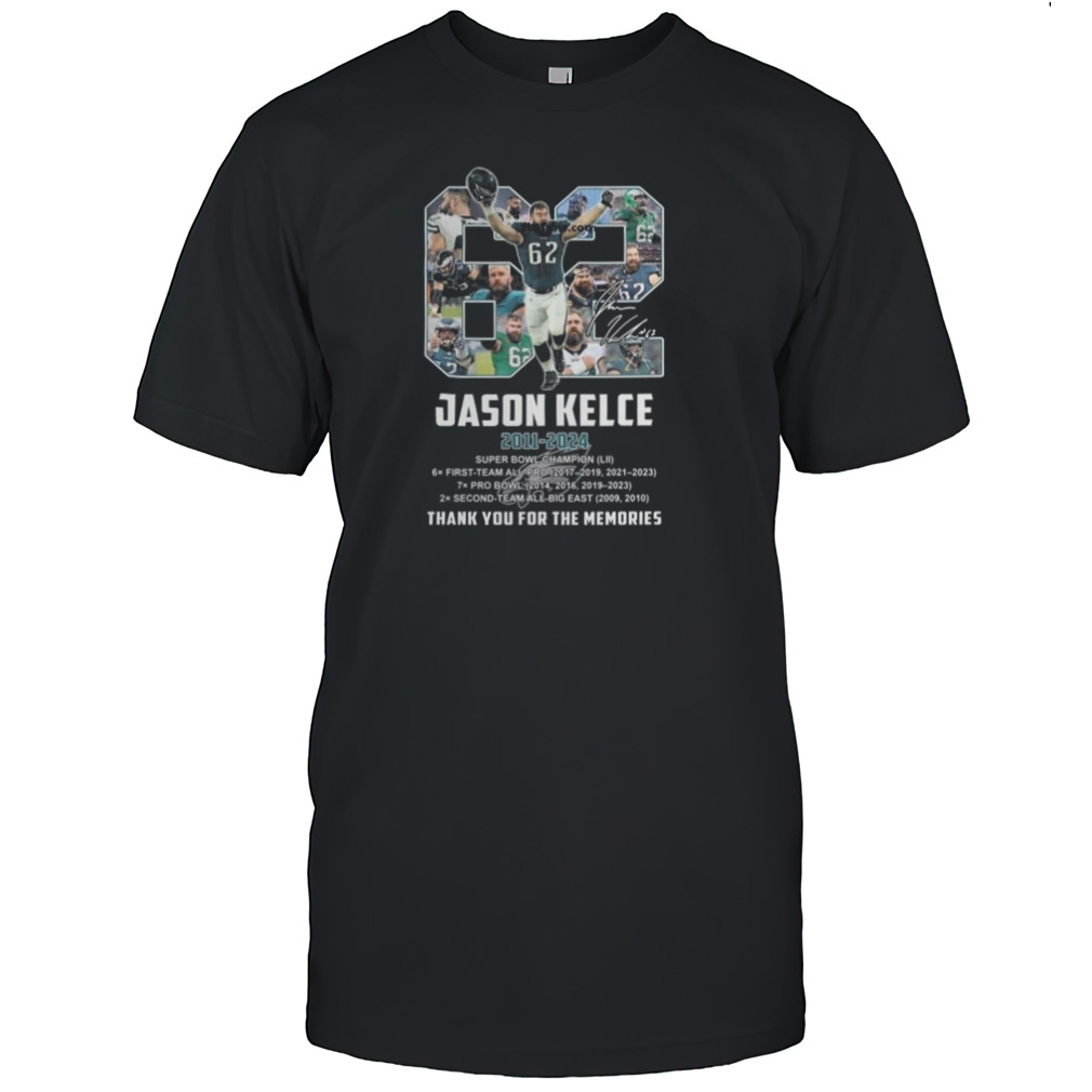 Jason Kelce 2011 – 2024 Thank You For The Memories Signature T-Shirt