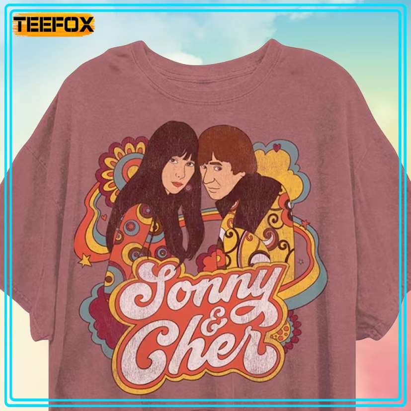 Sonny & Cher Pop Duo Unisex Tee Shirt