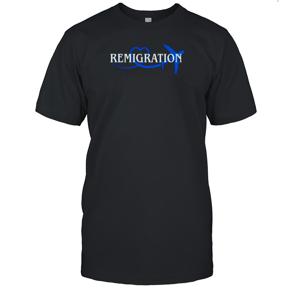 Martin Sellner wearing Remigration shirt