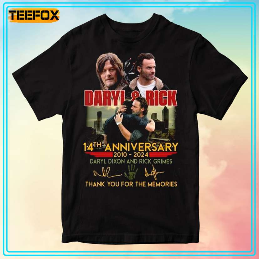 The Walking Dead Daryl Dixon And Rick Grimes 14th Anniversary 2010-2024 T-Shirt