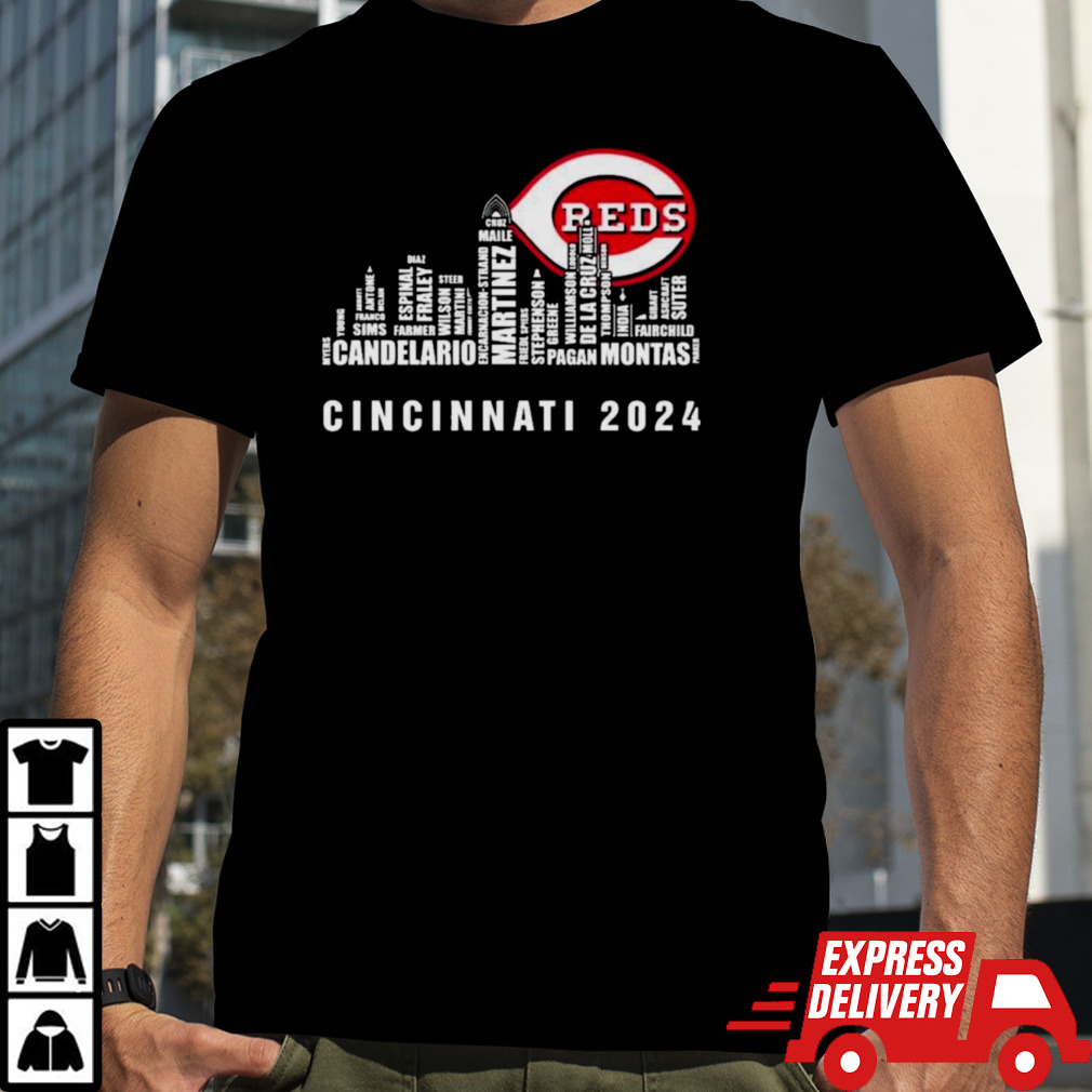 Cincinnati Red Skyline Players Name Cincinnati 2024 Shirt