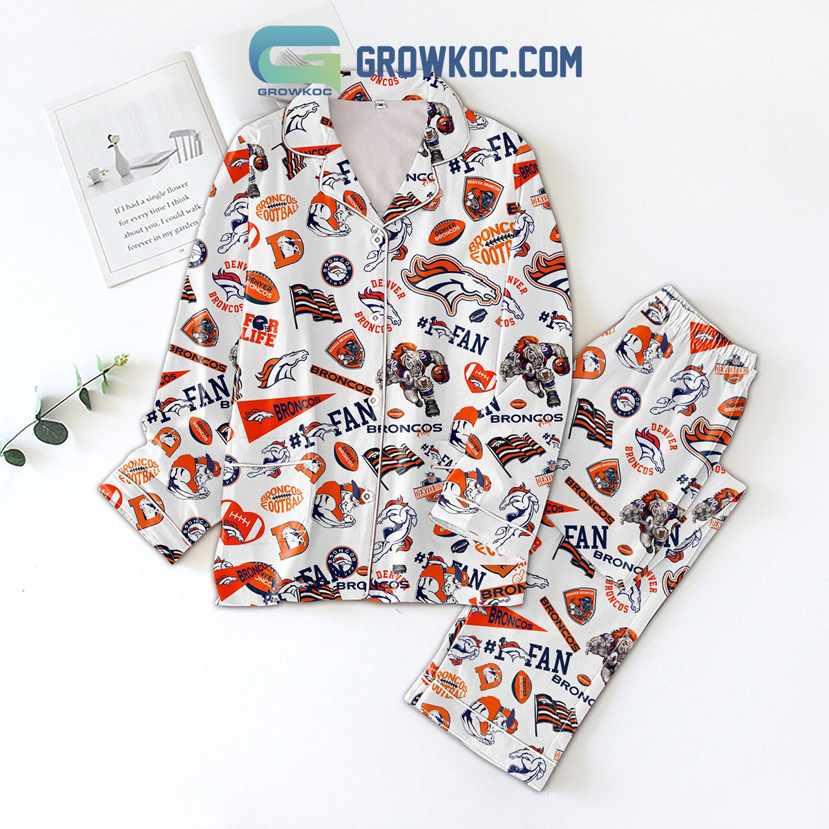 Denver Broncos NFL For Life Mascot Pajamas Set