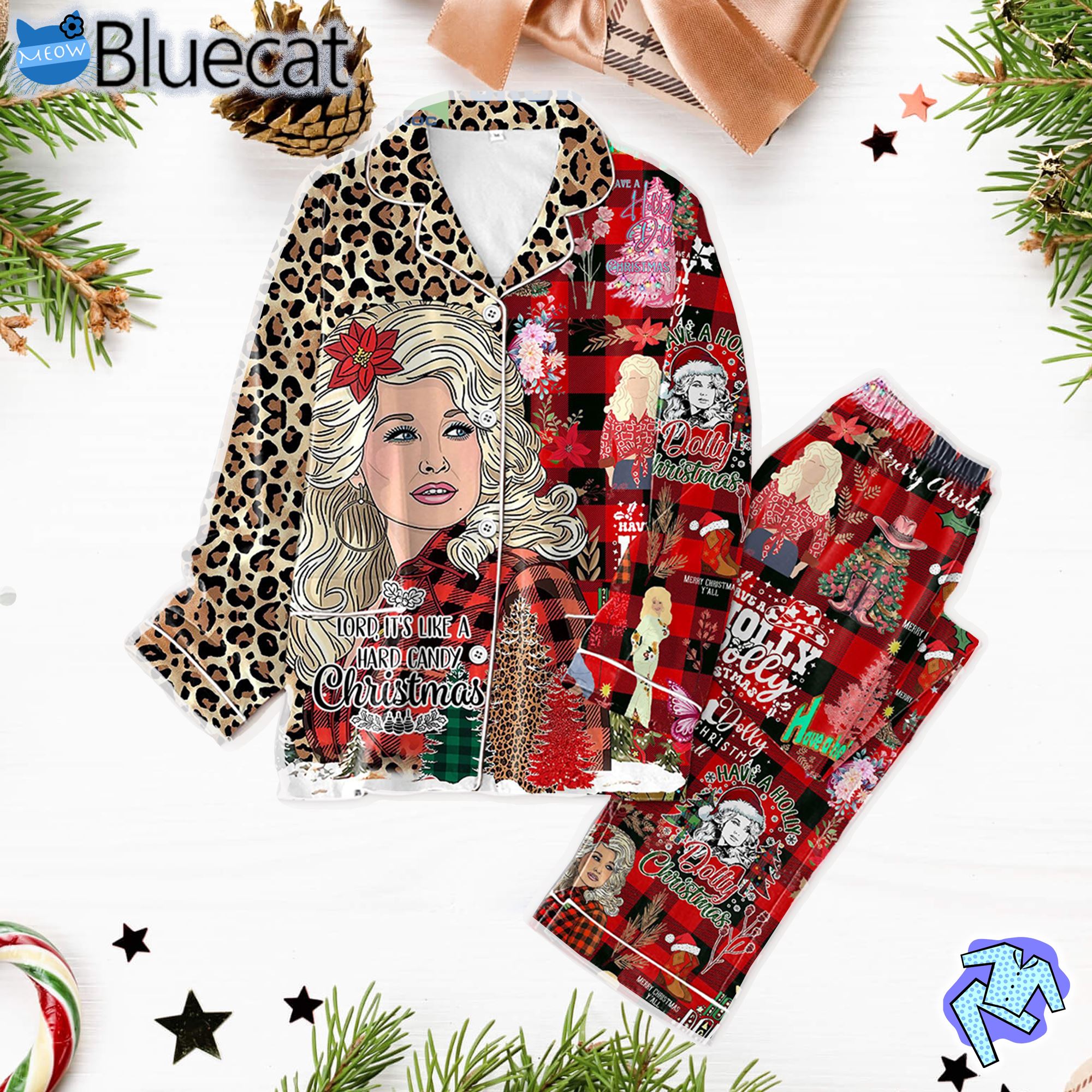 Dolly Parton Its Like A Hard Candy Christmas Pajamas Set