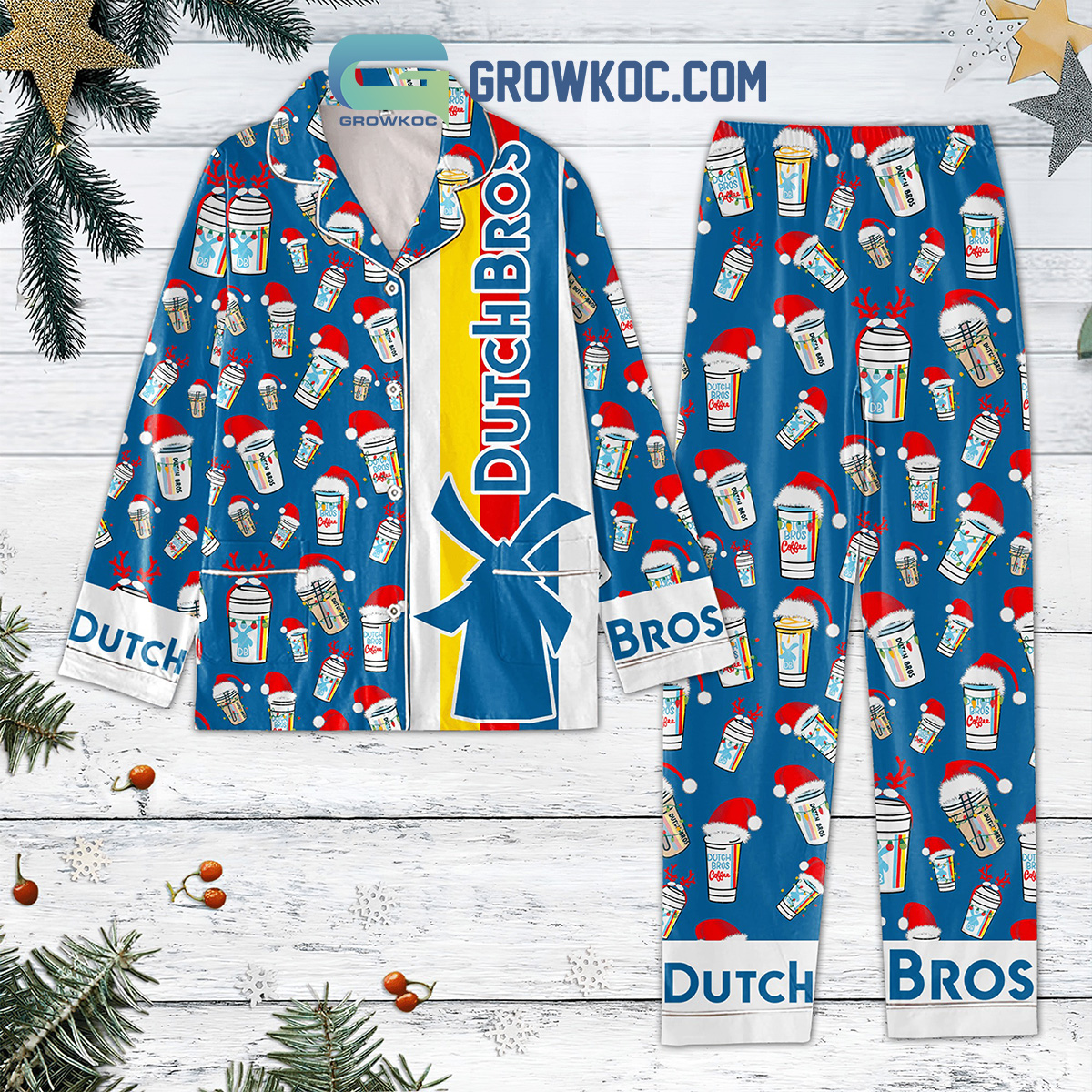 Dutch Bros Coffee Christmas Pajamas Set