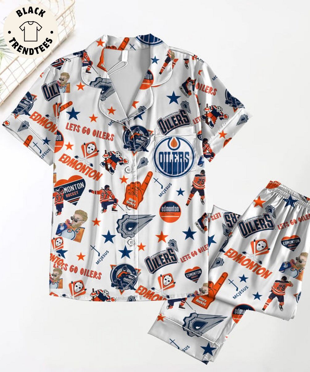 Edmonton Hockey Olders Mcjesus Design Pijamas Set