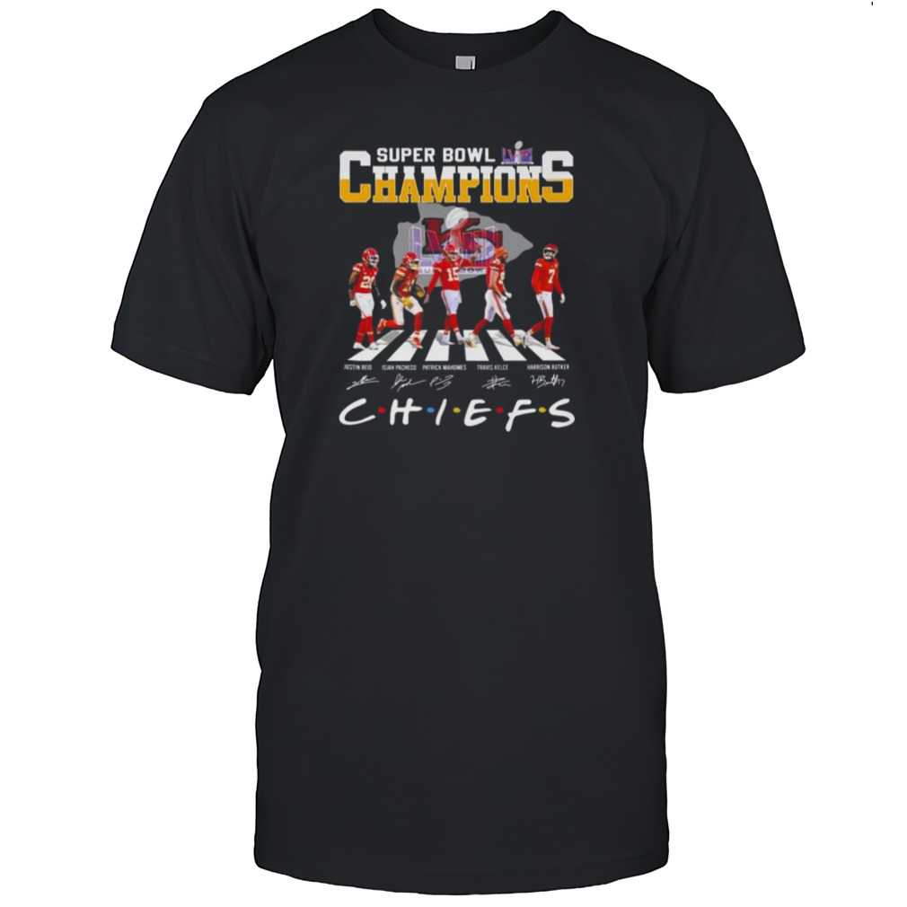 Kansas City Chiefs Abbey Road Super Bowl LVIIII CHampions Chiefs Signatures Shirt