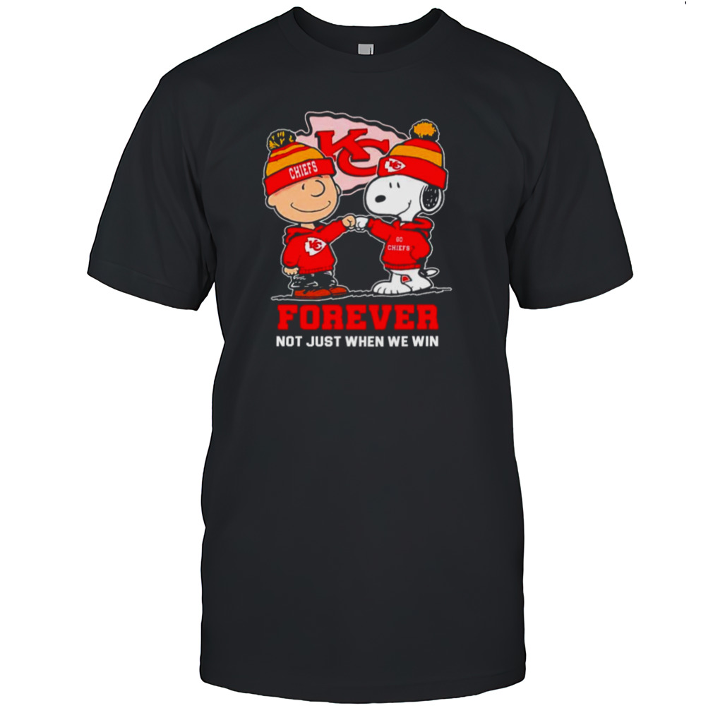 Kansas City Chiefs Charlie Brown and Snoopy forever not just when we win shirt