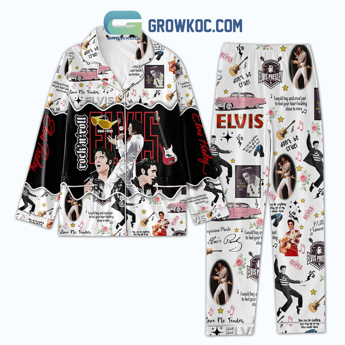 Elvis Presley Don't Be Cruel Polyester Pajamas Set
