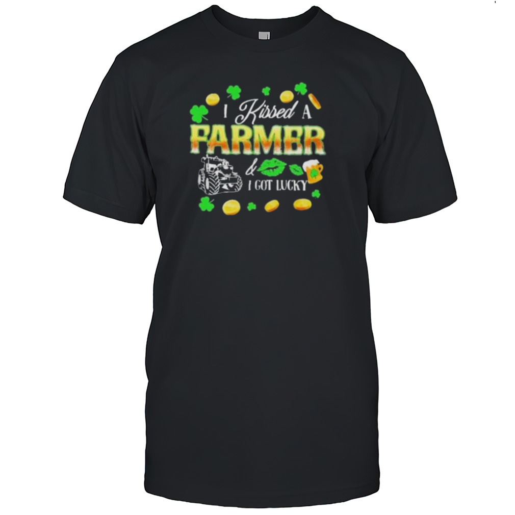 Kissed A Farmer Got Lucky Funny St Patrick’s Day Farmer T-shirt