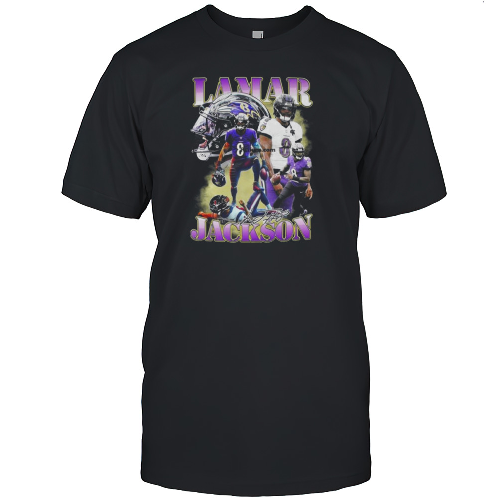 Lamar Jackson Baltimore Ravens Football Signature Vintage 2024 Shirts