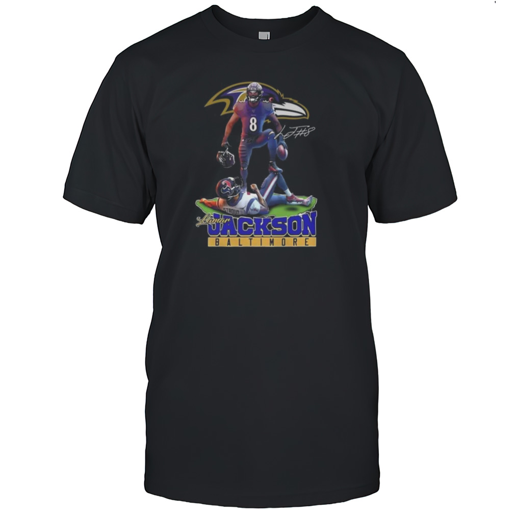 Lamar Jackson Baltimore Ravens Stomp On Cj Stroud Texans Signature Shirt