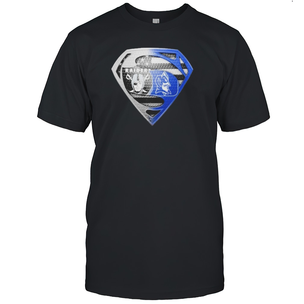 Las Vegas Raiders And Duke Blue Devils Superman Sports T-shirt
