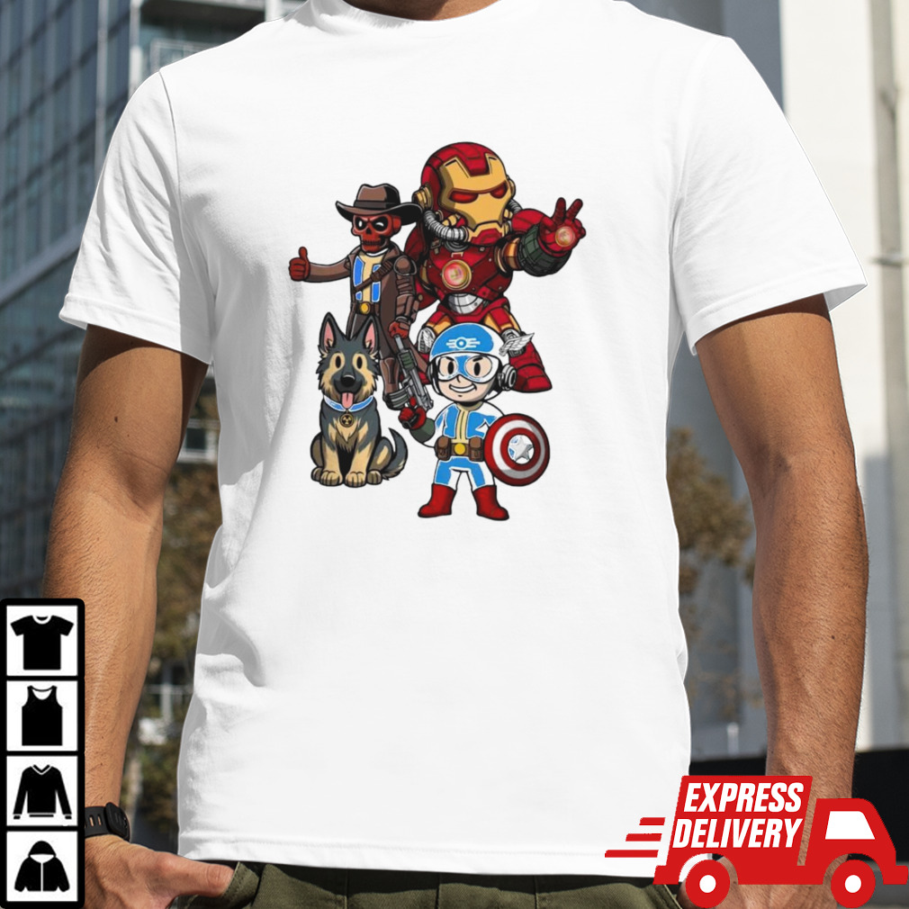 Avengers and Fallout Avengers of the Wasteland mashup shirt