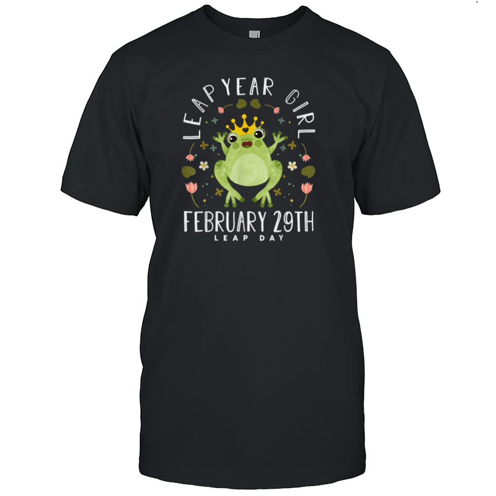 Leap Year Girl Cute Frog Leap Day Birthday Women Girls T-Shirt