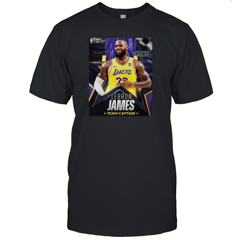 Lebron James First Player in NBA History with 20 NBA All-Star Appearances Team Captain Shirt