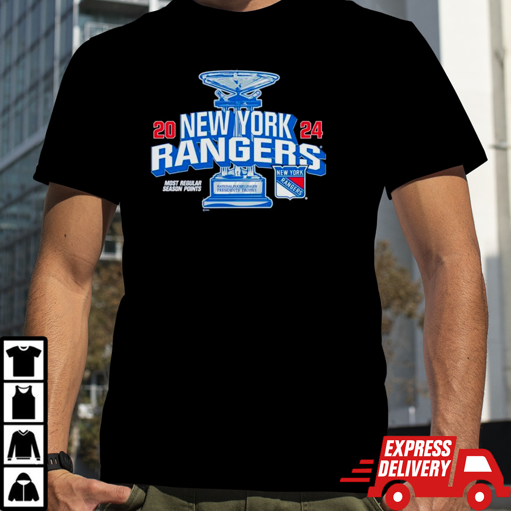 New York Rangers 2024 Most regular season points Presidents shirt