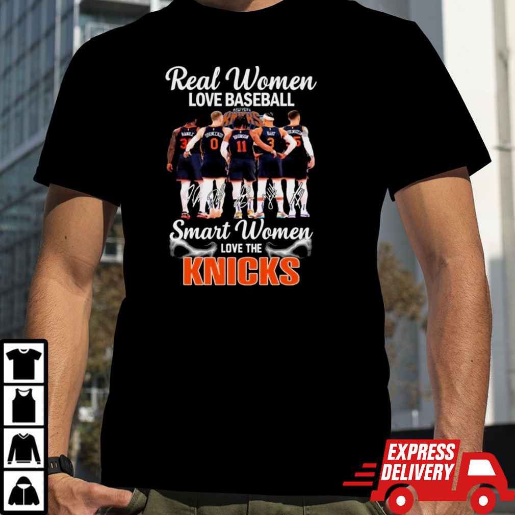 Real Women Love Basketball Smart Women Love The New York Knicks 2024 Signatures Shirt