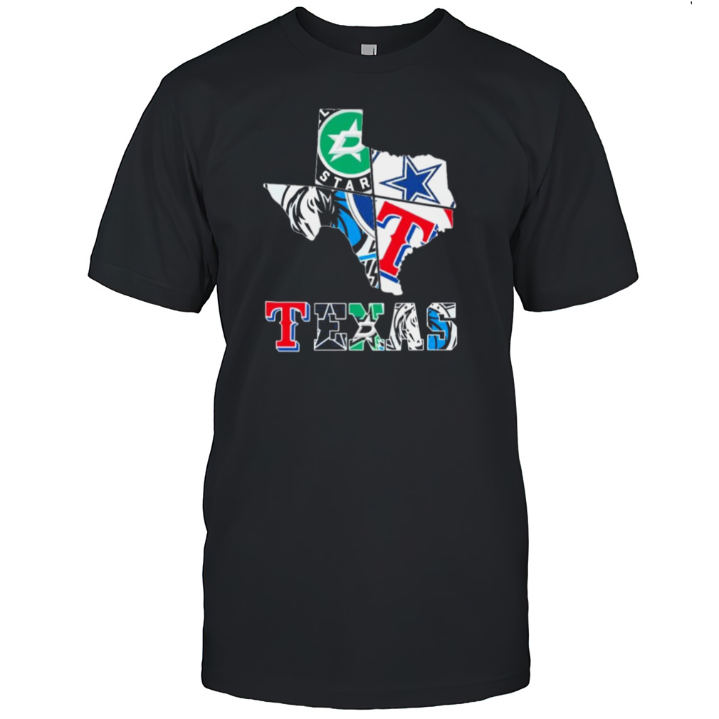 Texas Maps Sports Teams Logo 2024 Shirt