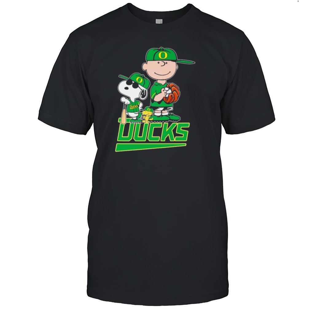 The Peanuts Movie Characters Oregon Ducks Baseball Shirt