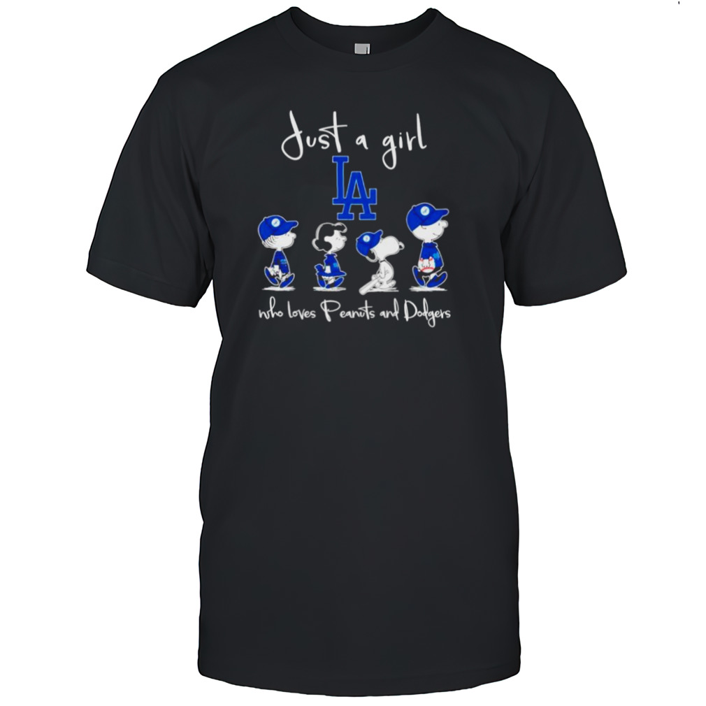 Los Angeles Dodgers just a girl who loves Peanuts and Dodgers abbey road shirt