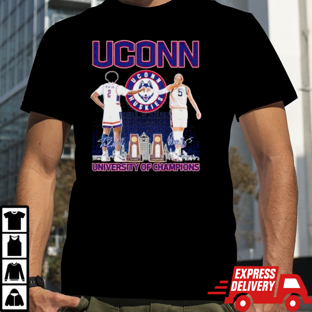 Uconn Huskies Men’s and Women’s Basketball University Of Champions 2024 Shirt