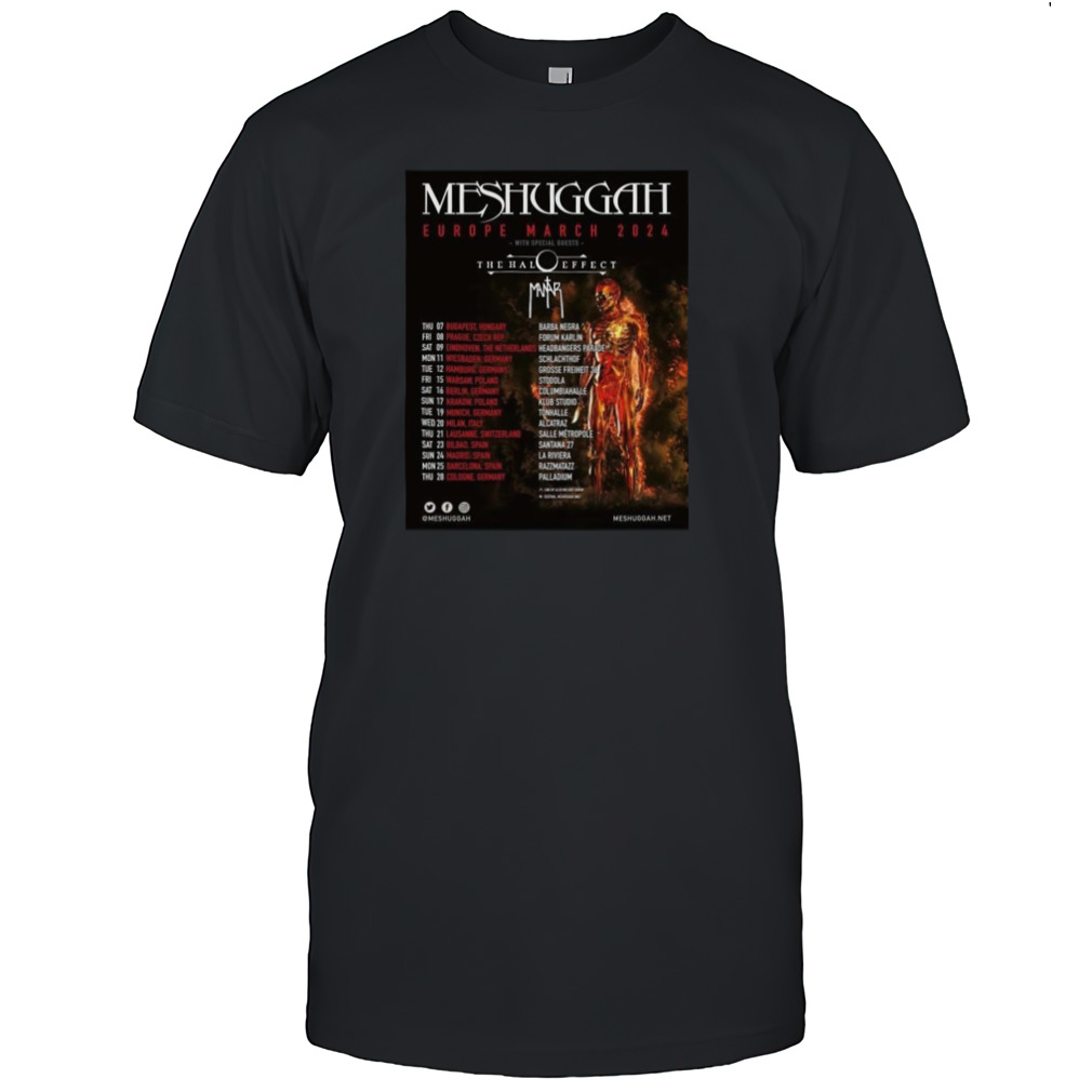 Meshuggah Europe March Tour 2024 Shirts
