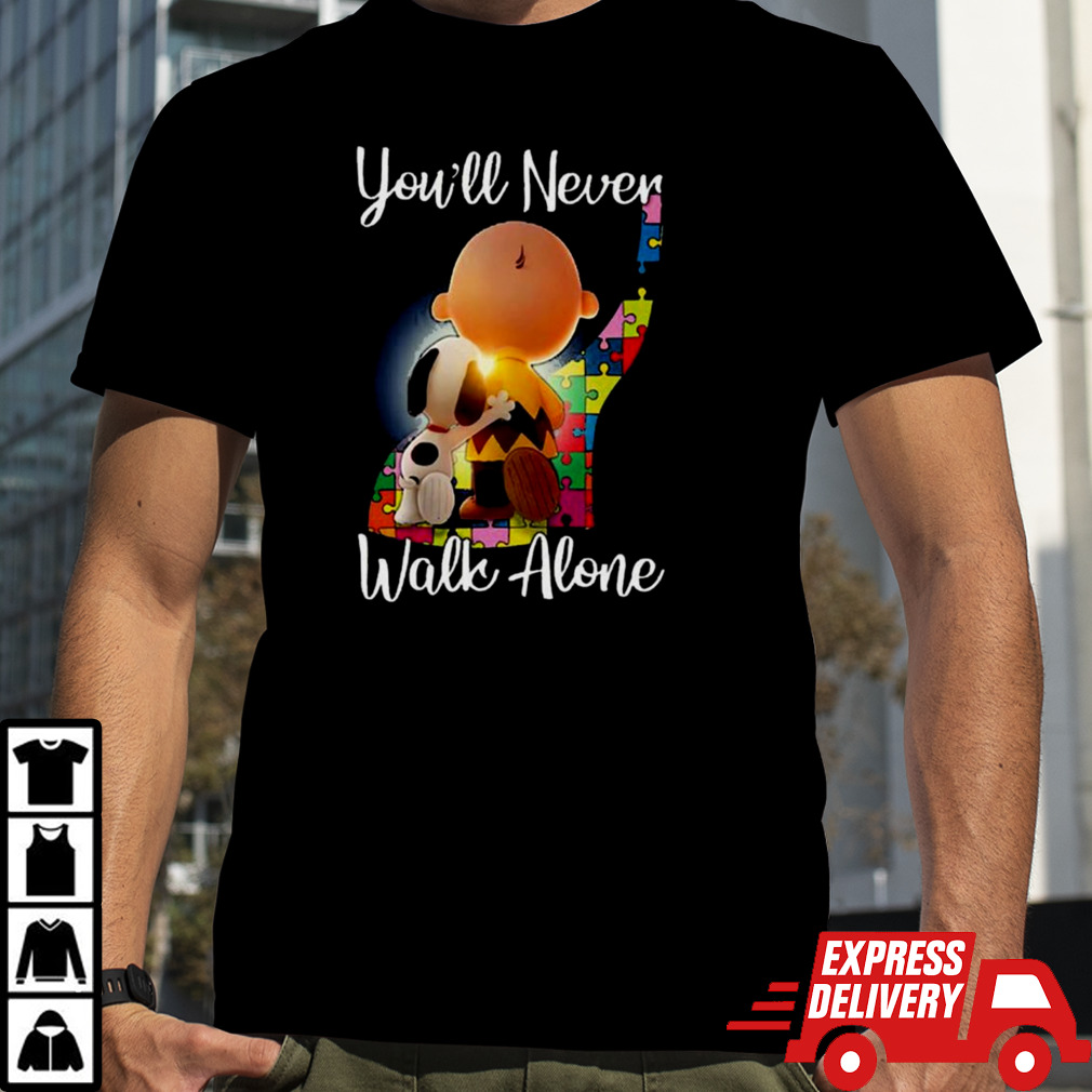 Autism Awareness Snoopy Peanuts You’ll Never Walk Alone 2024 T-shirt